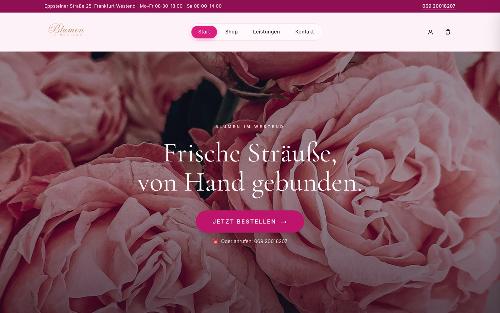 Vorschau der Webseite Blumen im Westend